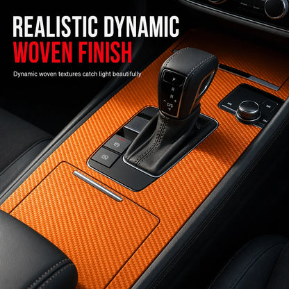 🚗 3D/6D Carbon Fiber Interior Trim Film – Self-Adhesive Car Wrap