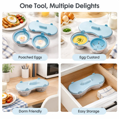 🥚Multi‑Function Microwave Egg Cooker Steamer Box With Lid