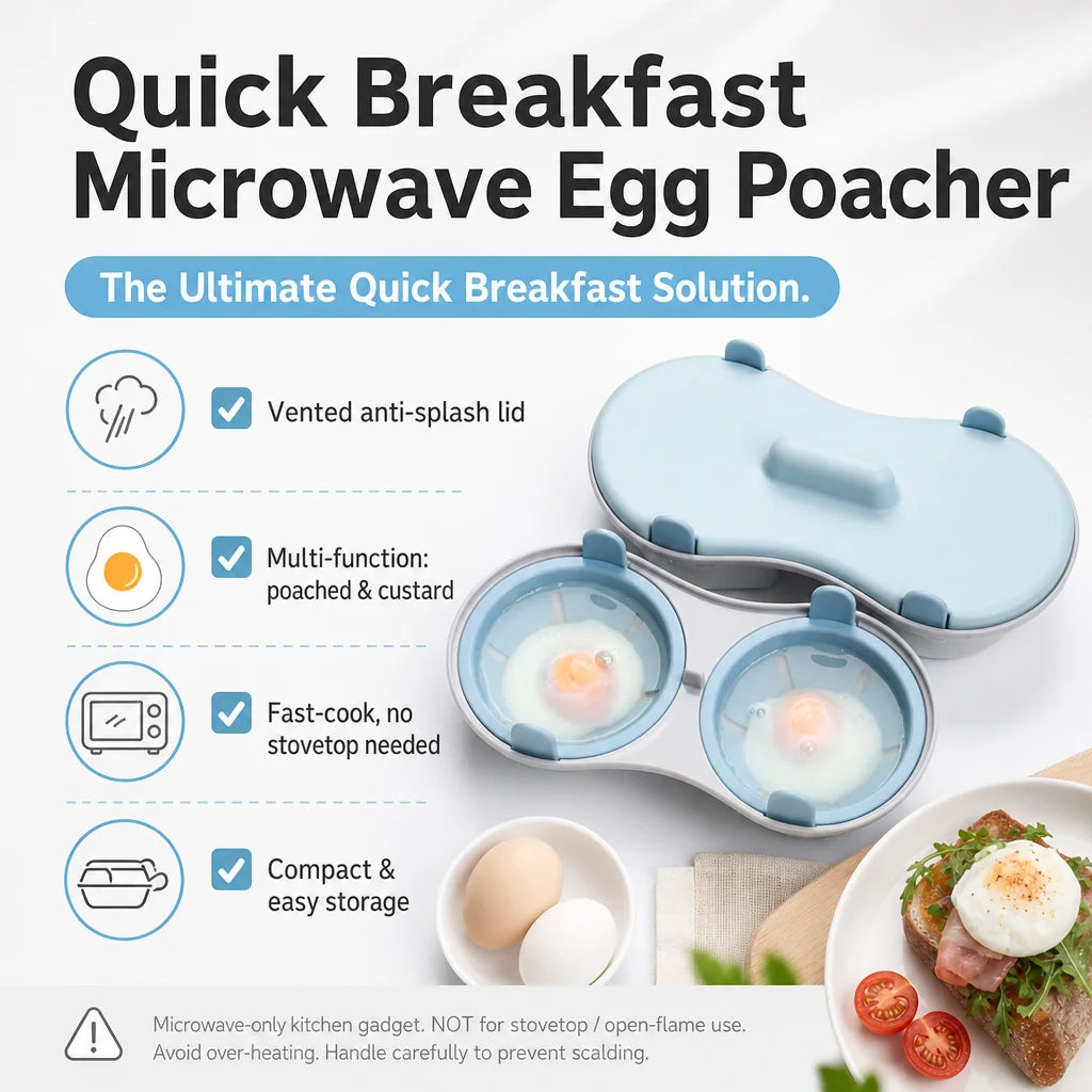 🥚Multi‑Function Microwave Egg Cooker Steamer Box With Lid