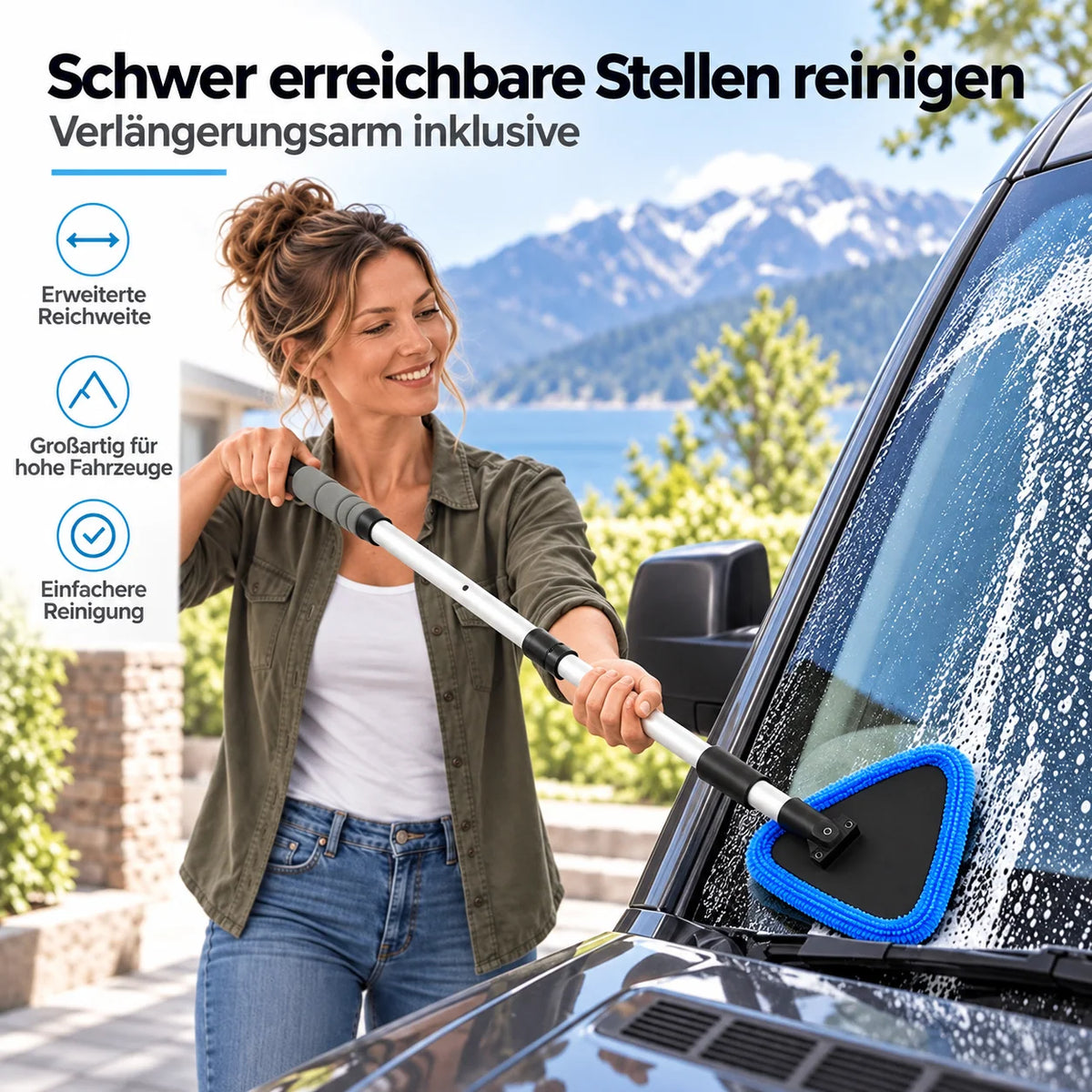 Dual Magnetic Car Window Cleaner | Streak-Free Cleaning Kit for Car Glass