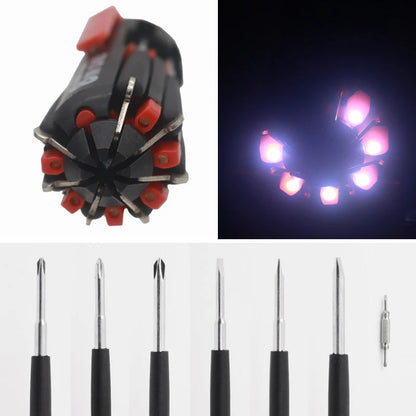 📢📢40% OFF !! ⏰ 8-in-1 Folding Screwdriver – Built-In LED Work Light & Flashlight