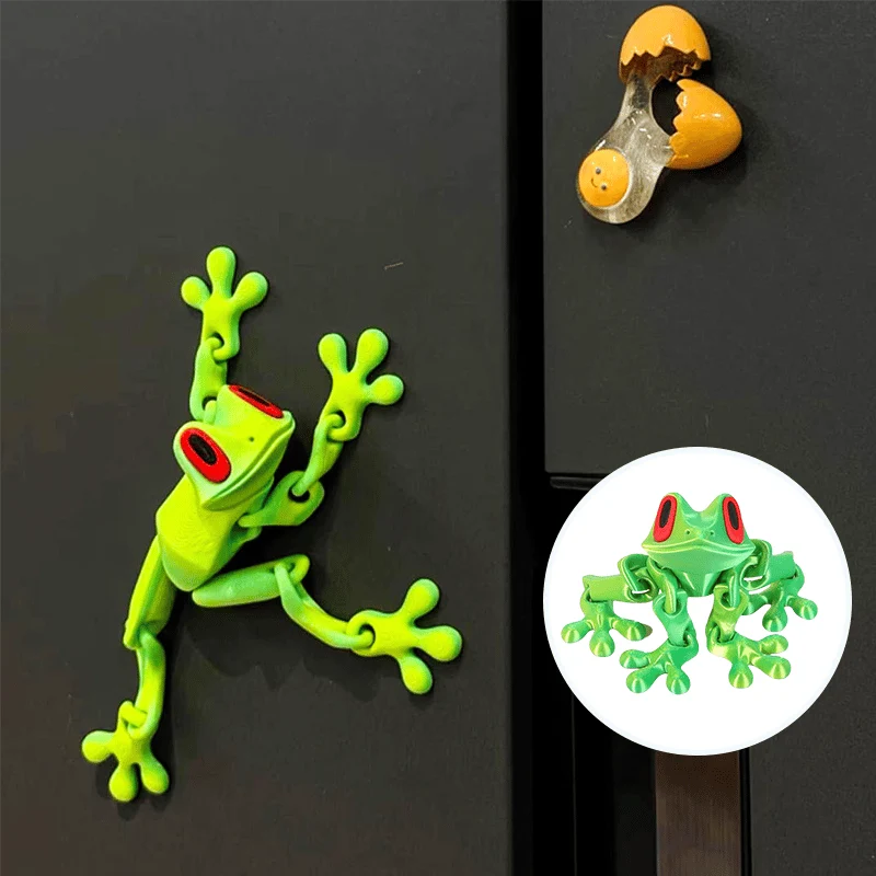 🐸✨ 3D Printed Magnetic Frog – Colorful Fridge Magnet & Whimsical Desk Decor