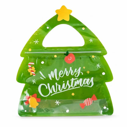 Christmas Tree Resealable Candy Bags with Handles (15/30 Pcs) – Holiday Party Favor & Cookie Pouch