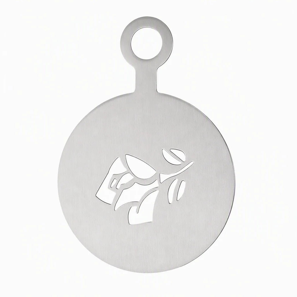 ☕ Stainless Steel Coffee Latte Art Stencil Template - Precision Powder Duster Mold 🍰