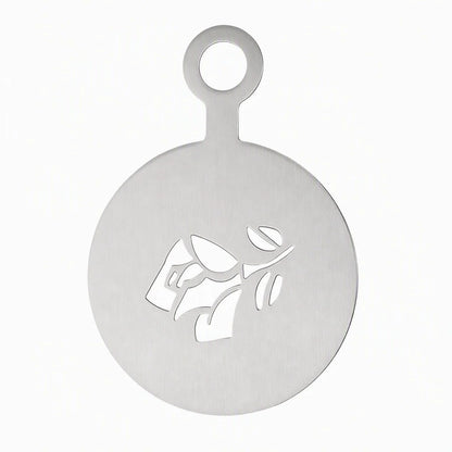 ☕ Stainless Steel Coffee Latte Art Stencil Template - Precision Powder Duster Mold 🍰