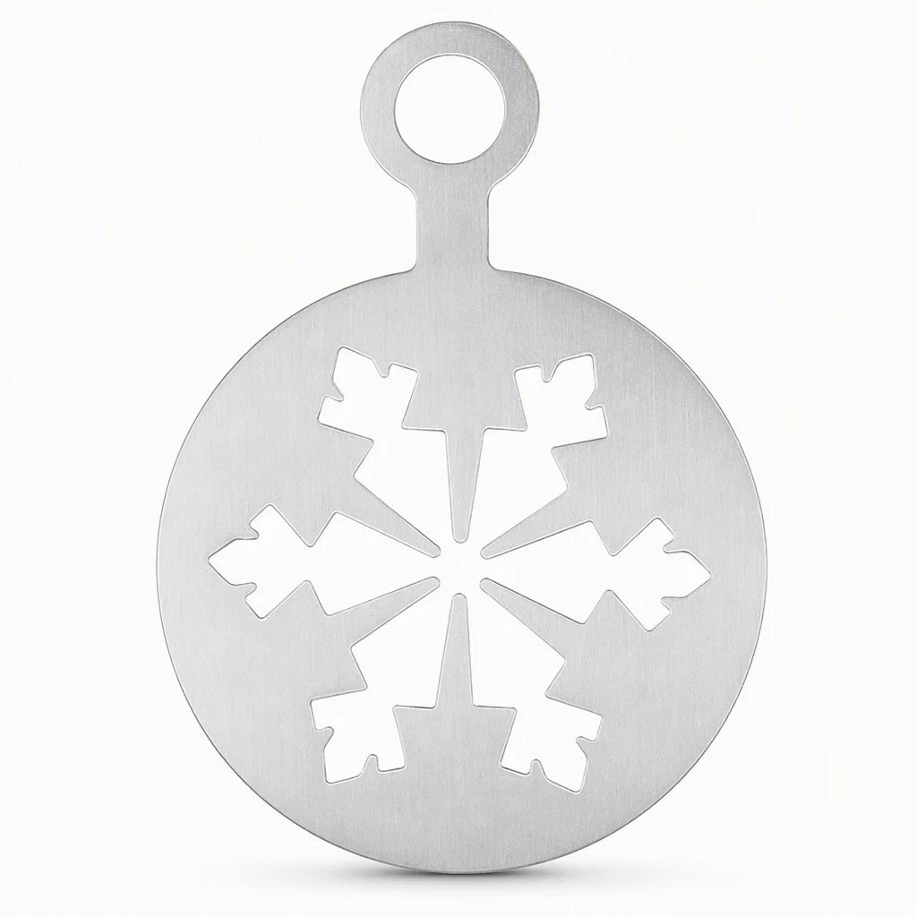 ☕ Stainless Steel Coffee Latte Art Stencil Template - Precision Powder Duster Mold 🍰