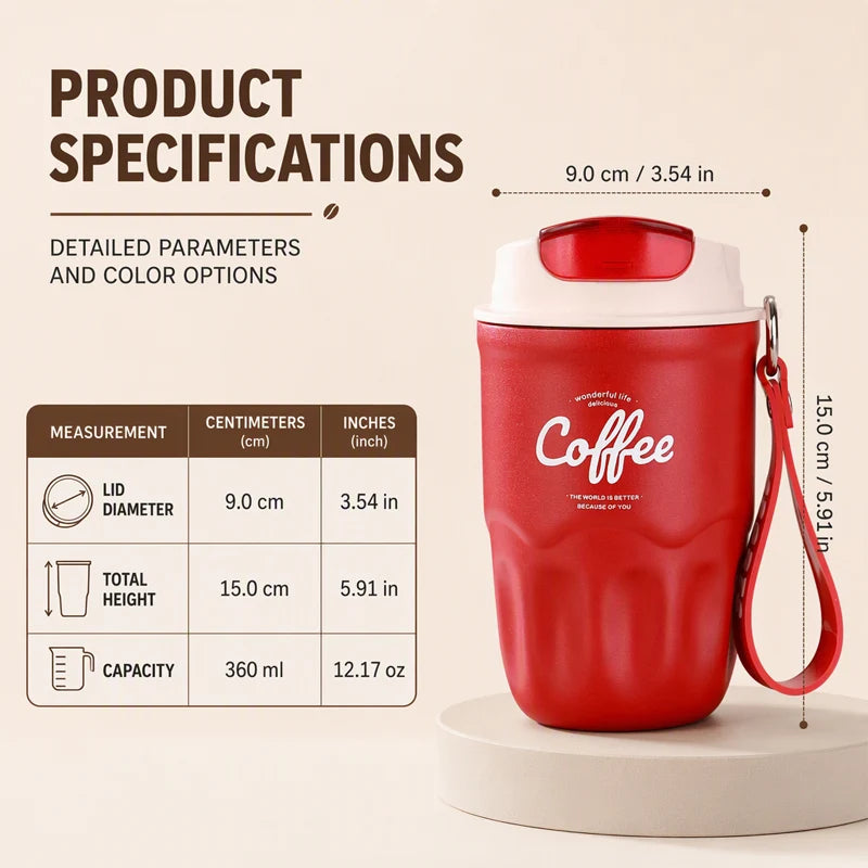 Portable Smart Thermal Coffee Cup with Temperature Display