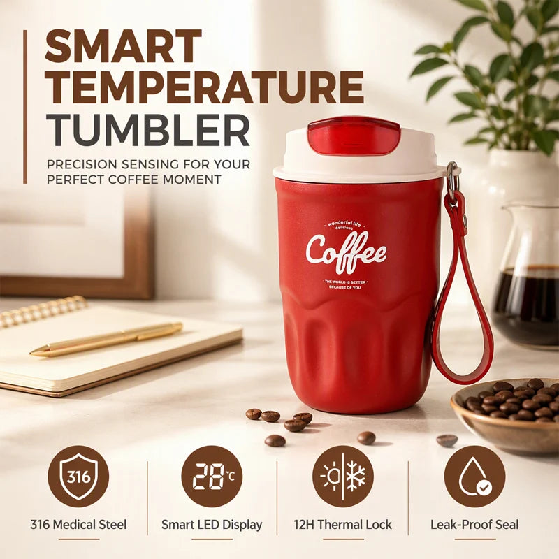 Portable Smart Thermal Coffee Cup with Temperature Display