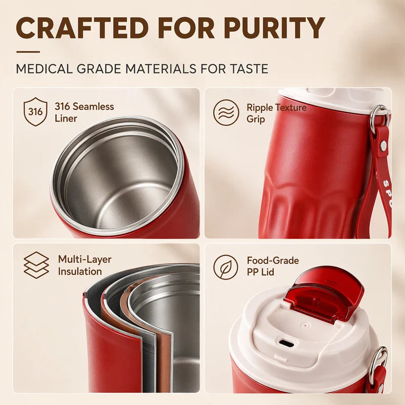 Portable Smart Thermal Coffee Cup with Temperature Display