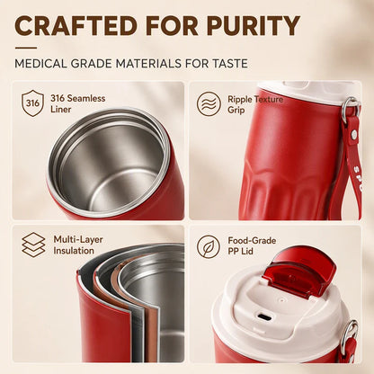 Portable Smart Thermal Coffee Cup with Temperature Display