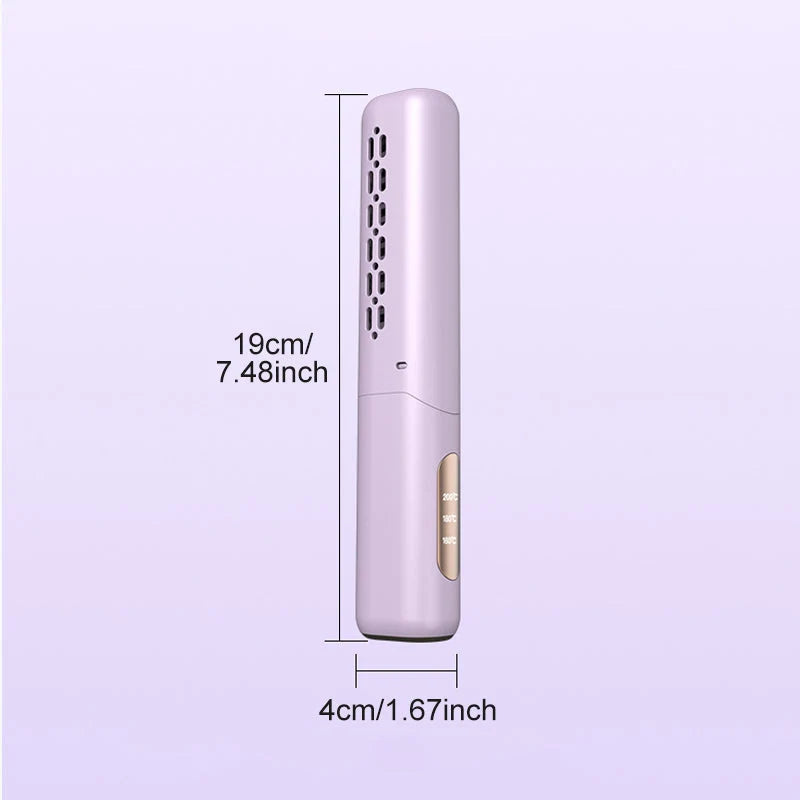 💇‍♀️ Cordless Hair Straightener Comb: 3 Heat Settings, 30s Fast Heat, Auto Shut-Off