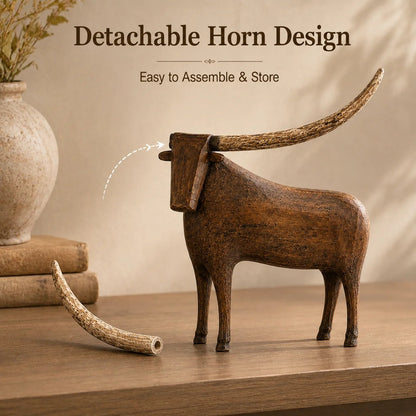 Vintage Longhorn Bull Sculpture