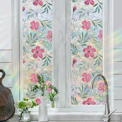 💐Colorful flowers, dazzling sunlight, double-sided visible glass decorative wall stickers