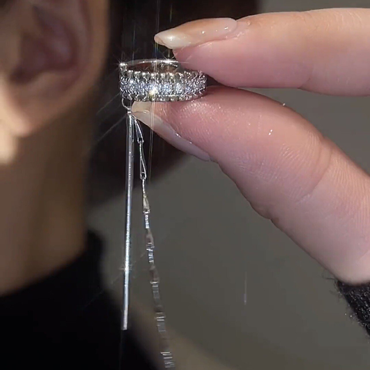 🔥🔥Cube molecular tassel long ear clip 🥳🥳Buy 2 Get 10% Off