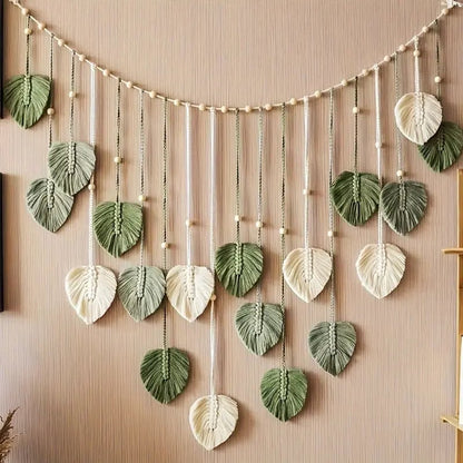 🌿Bohemian macrame leaf wall hanging🌱