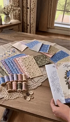 🔥HOT SALE🔥🌸🧵 Premium Floral Basket Patchwork DIY Kit | High-Quality Layered Fabric Bouquet with Raised Petals & Woven Basket Details ✨