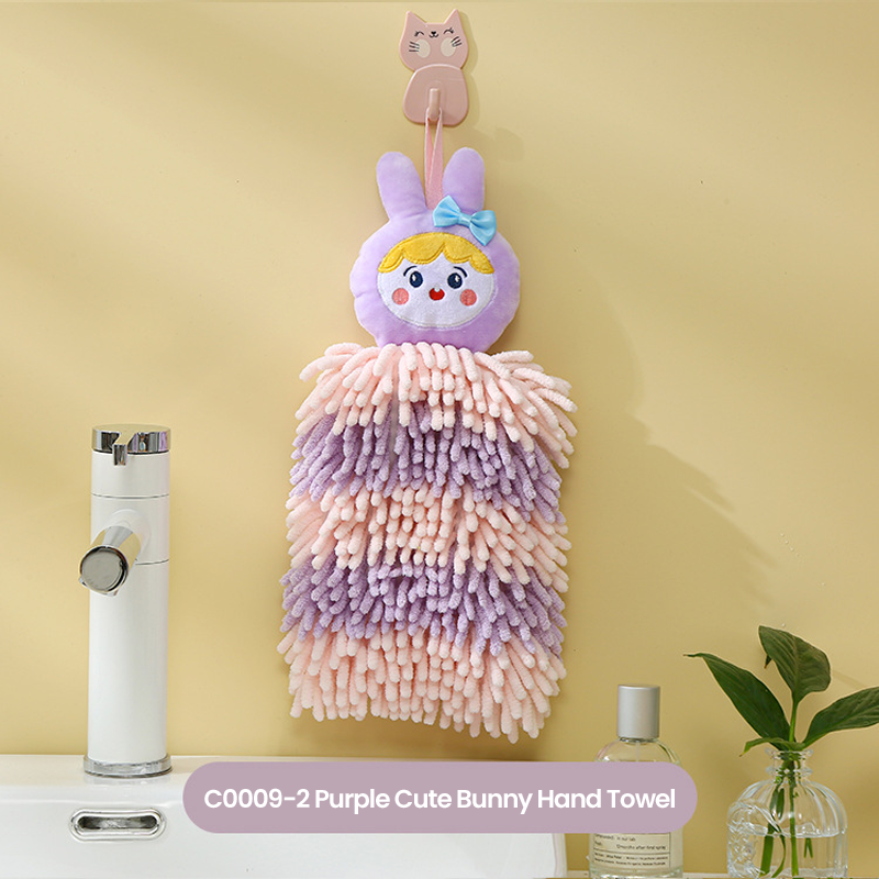 🧼✨ Thick Hanging Cartoon Coral Fleece Hand Towel | Save 60% Today Only