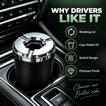Vehicle-Mounted Rotating Sealed Lid Car Ashtray