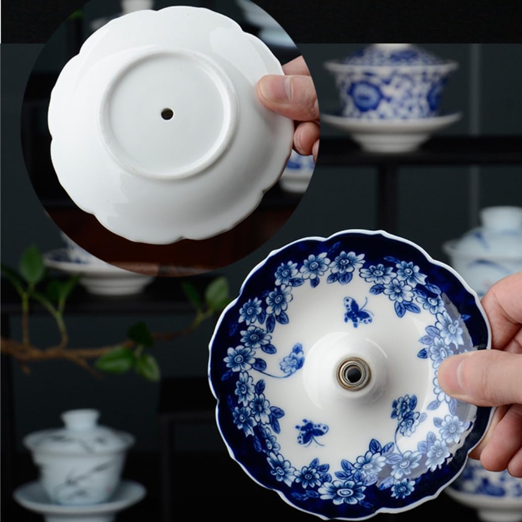 🍵 Five Thousand Years Blue and White Porcelain Umbrella Tea Infuser Set | Buy 2 Free Shipping