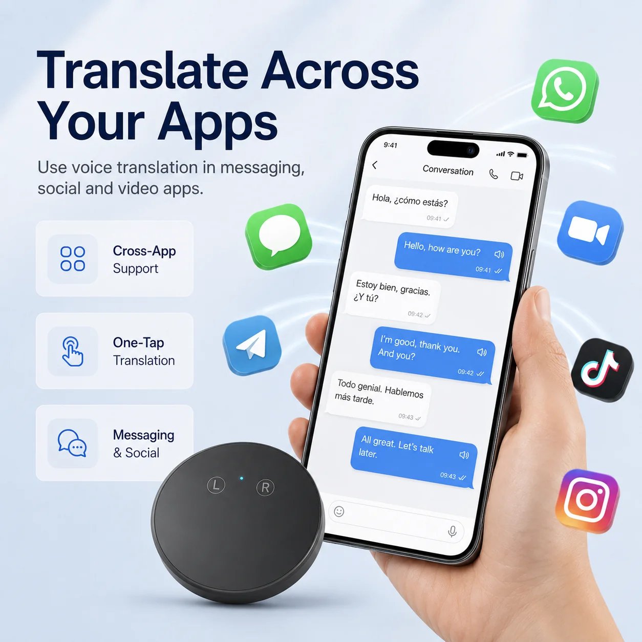 🔥HOT SALE🔥AI Language Translator Device – Real-Time Two-Way Voice Translator with Multi-Language Support