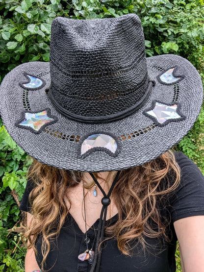 🌙🧡 Suncatcher Cowgirl Straw Prism Hat