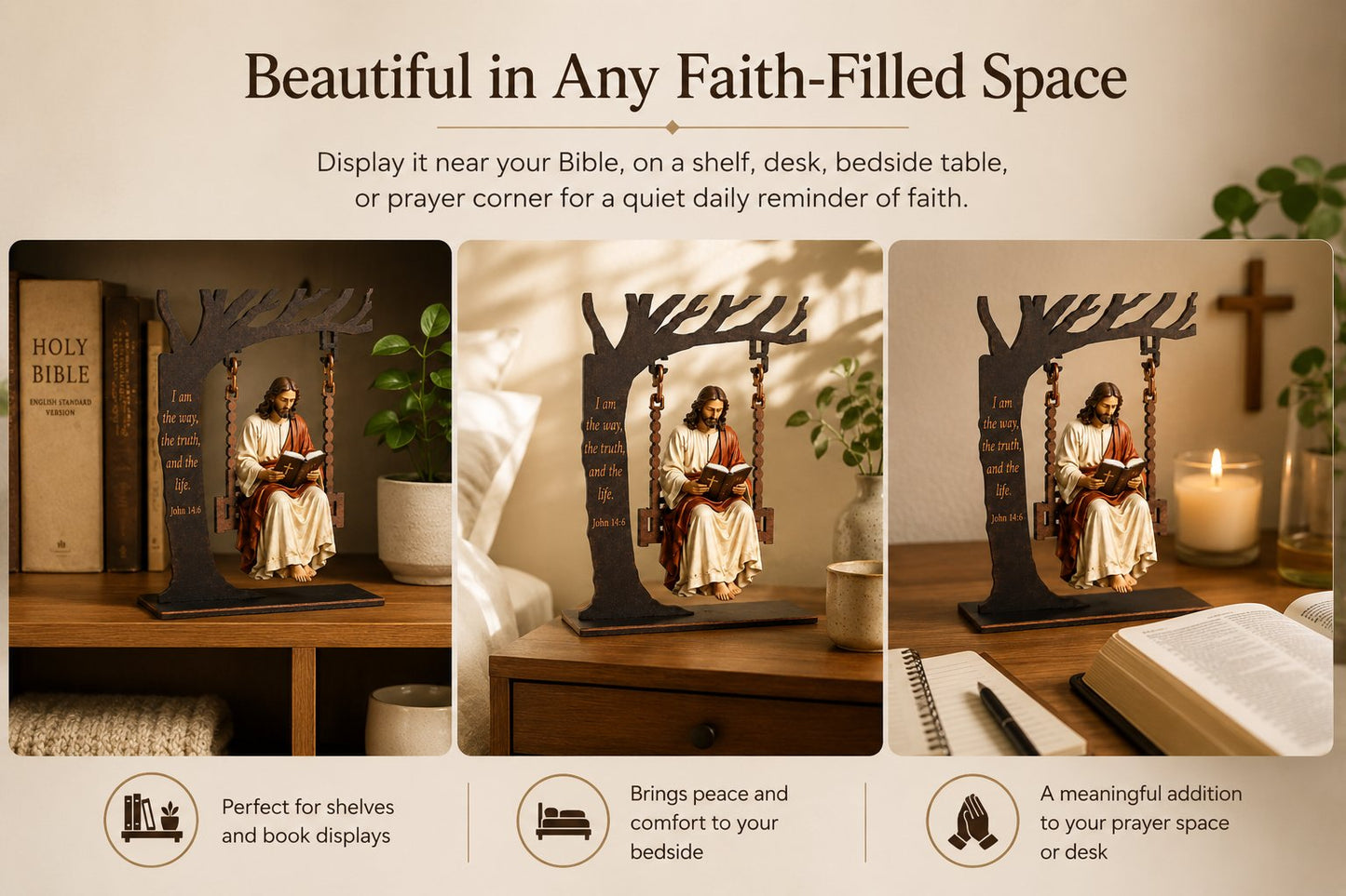 ⏰Last day Promotion 🔥- ✝️📚Christian Jesus Swing Ornament
