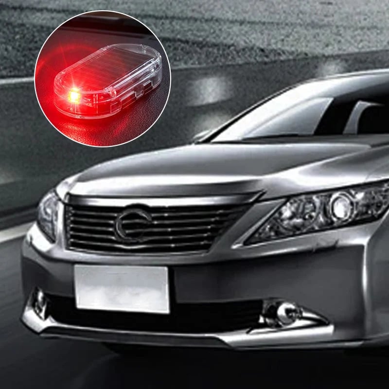 🚗 4-Pack Solar Car Security Warning Light – LED Theft Deterrent