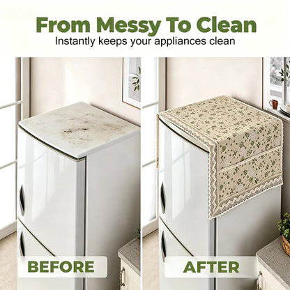 💖LAST DAY SALE!!💖✨Cotton Linen Refrigerator Dust Cover with Pockets
