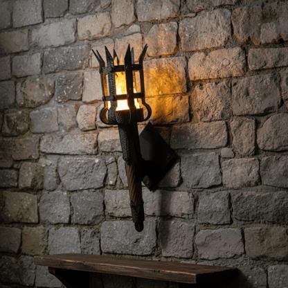 Medieval Torch Wall Sconce: Battery LED Realistic Candle Light with Remote