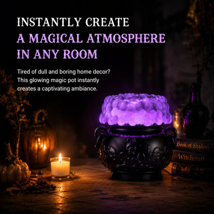 🔥Last Day 49% OFF - 👻✨Light-up Color-changing Cauldron Waterglobe 3-Wick Candle Holder