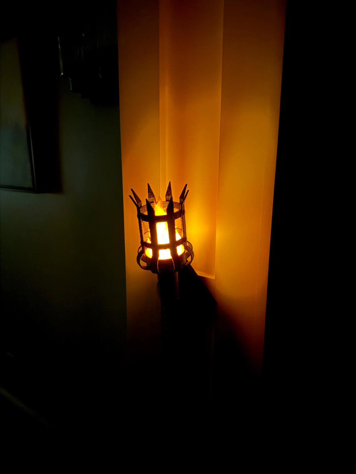 Medieval Torch Wall Sconce: Battery LED Realistic Candle Light with Remote