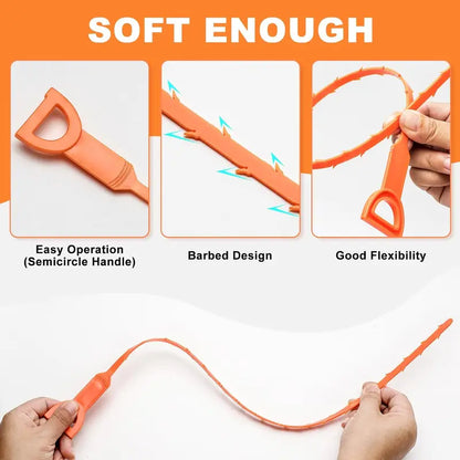 🛠️50% OFF NOW! 20.5‑inch Drain Snake – Flexible Durable Hair Clog Remover Tool, Quick Sink Tub Pipe Dredger, Reusable Drain Cleaner Stick for Bathroom Kitchen Sewer Blockages