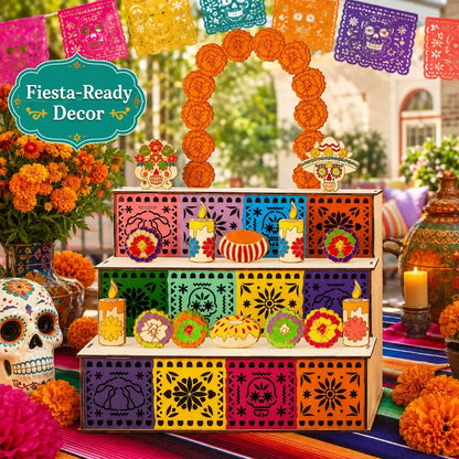 ✨Mexican Day of the Dead Wooden Altar Display Set 🎃