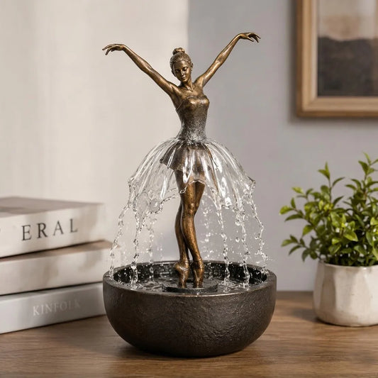 🔥💃 Elegant Ballerina Tabletop Water Fountain for Home & Office Decor💧