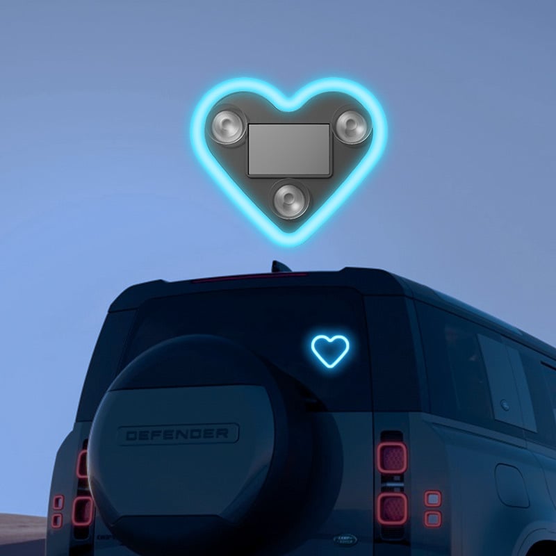 🔥🔥 Solar Powered Wireless LED Heart Shape C-Pillar Neon Light🥳BUY 2 GET 10% OFF
