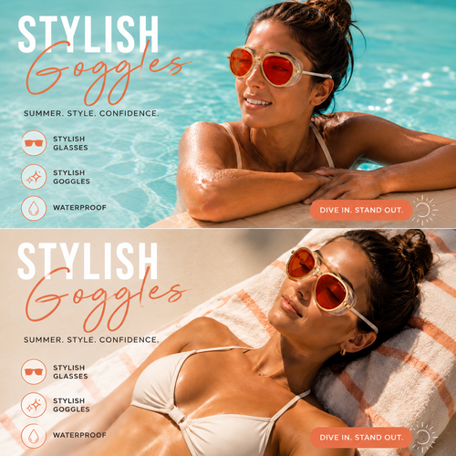 🌊 Stylish Swim Goggles: Dive Into Summer, Glow Like the Sun ✨