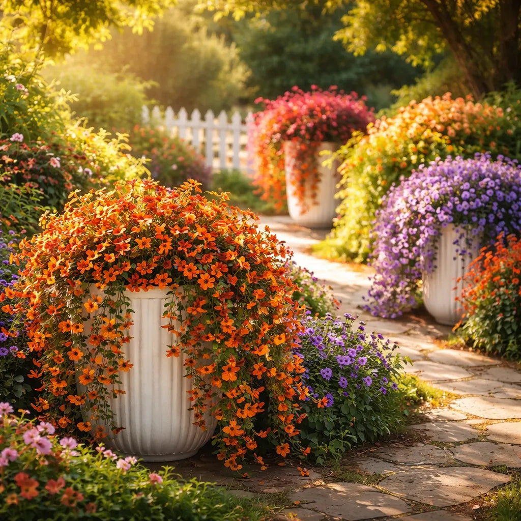 🌷Outdoor cascading daisy and eucalyptus flowers – UV resistant