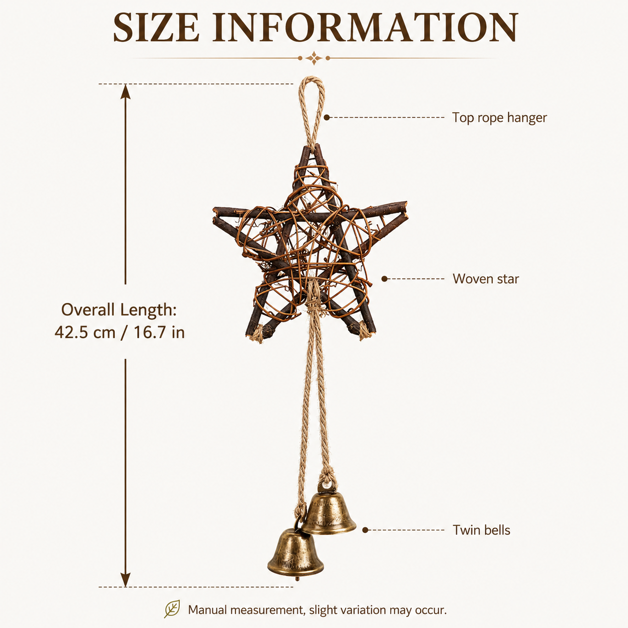 🔥 50% OFF Today – Rustic Woven Star Wind Chime | Handmade Porch & Garden Decor