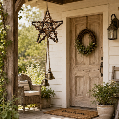 🔥 50% OFF Today – Rustic Woven Star Wind Chime | Handmade Porch & Garden Decor