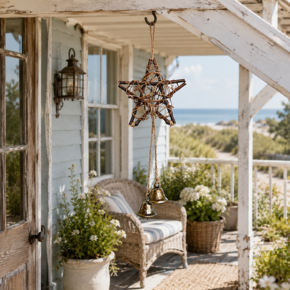 🔥 50% OFF Today – Rustic Woven Star Wind Chime | Handmade Porch & Garden Decor