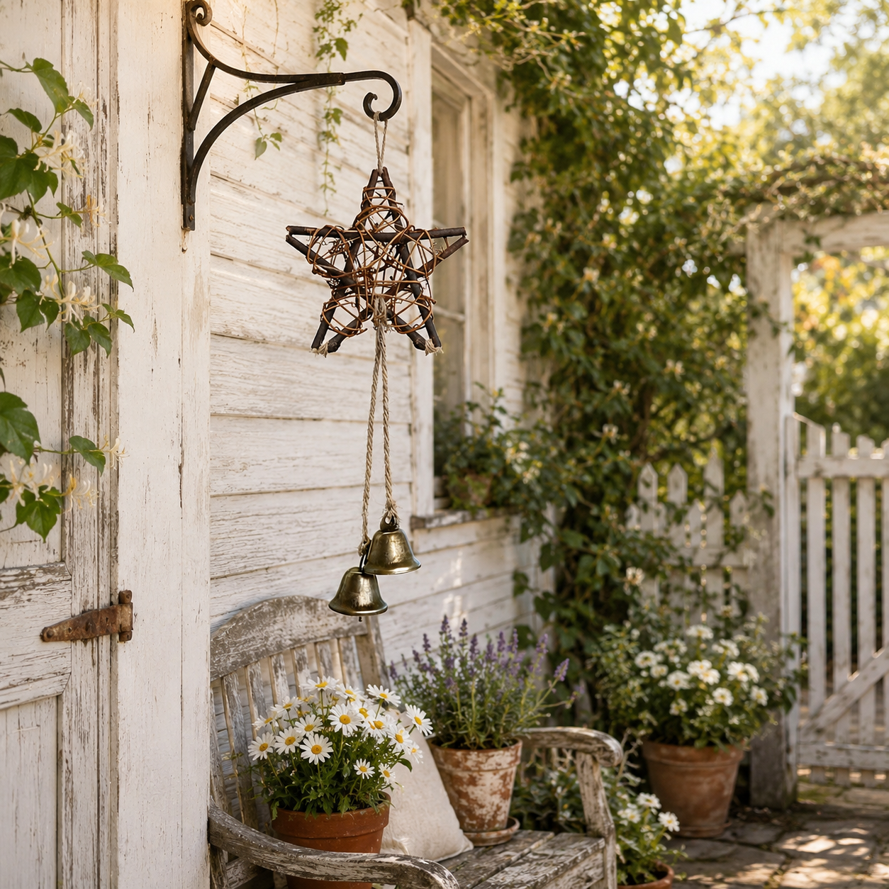 🔥 50% OFF Today – Rustic Woven Star Wind Chime | Handmade Porch & Garden Decor