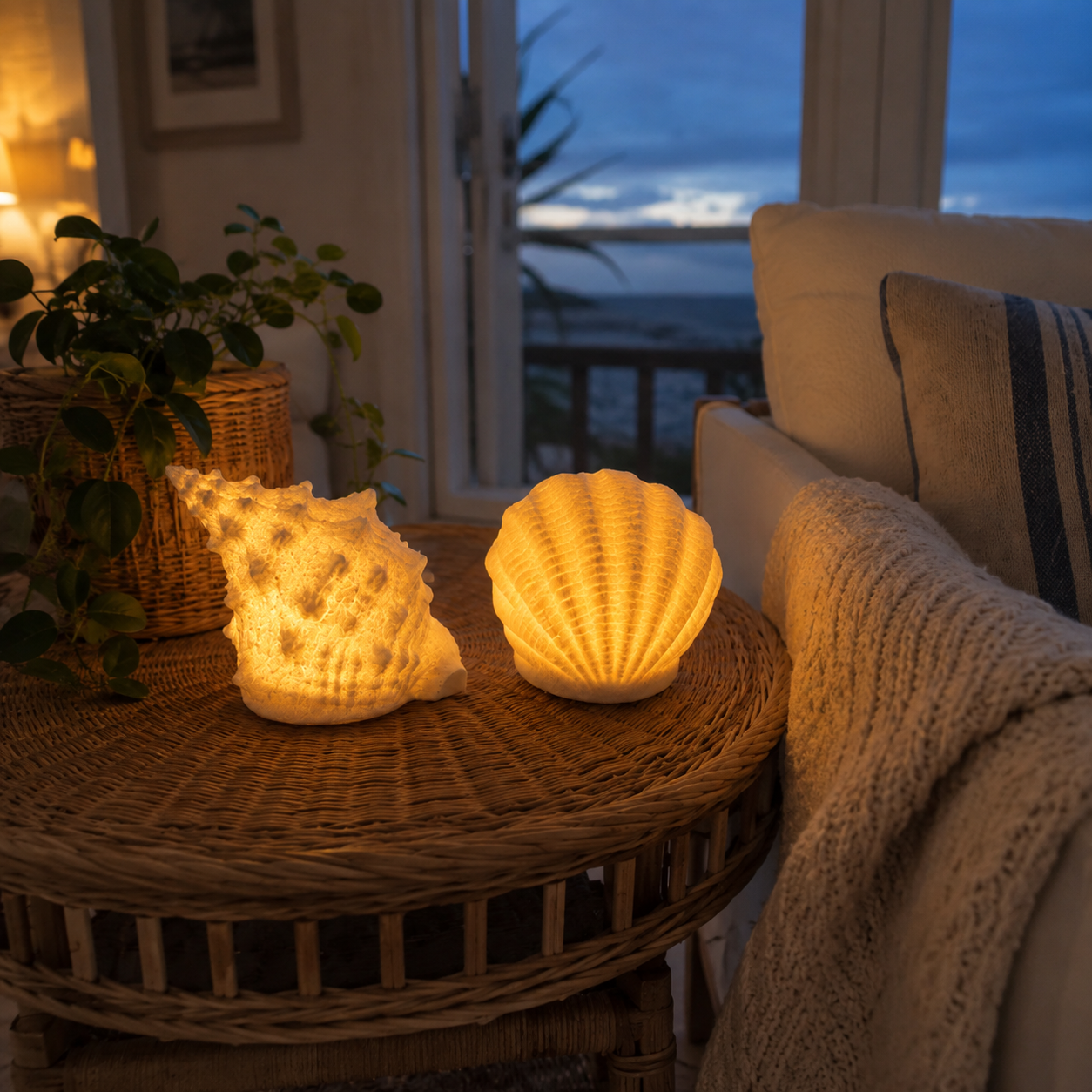 🔥Last Day 50% OFF🔥Coastal Afterglow Shell & Conch Light Set🐚