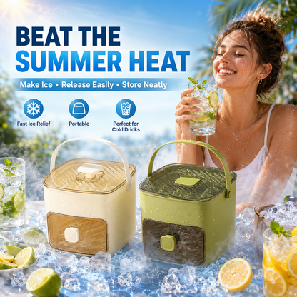 ☀️One‑Press Portable Ice Cube Tray🧊 Drawer‑Type Design for Quick Ice Making