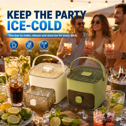 ☀️One‑Press Portable Ice Cube Tray🧊 Drawer‑Type Design for Quick Ice Making