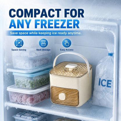 ☀️One‑Press Portable Ice Cube Tray🧊 Drawer‑Type Design for Quick Ice Making