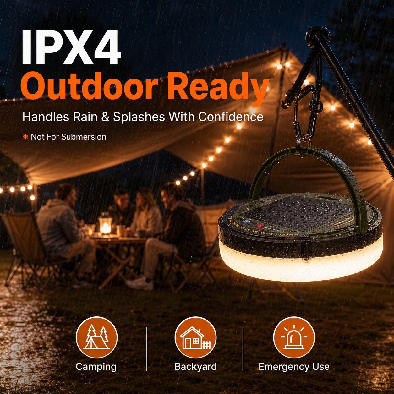 🔆 Solar String Lights 32.8ft – 5400mAh, Retractable & Waterproof for Camping & Emergencies