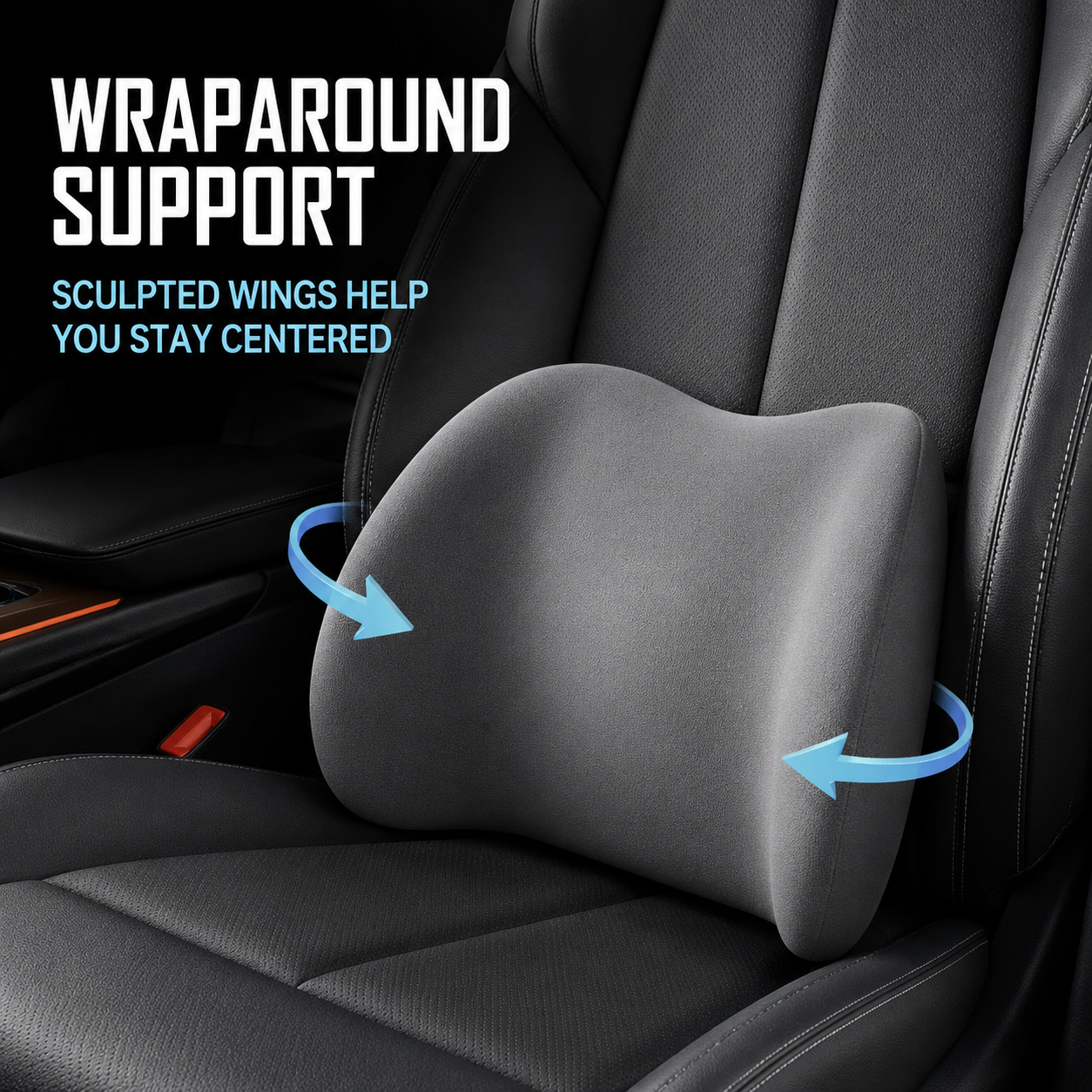 Car Neck & Lumbar Support Pillow Set – Memory Foam Headrest & Lower Back Cushion for Comfortable Driving