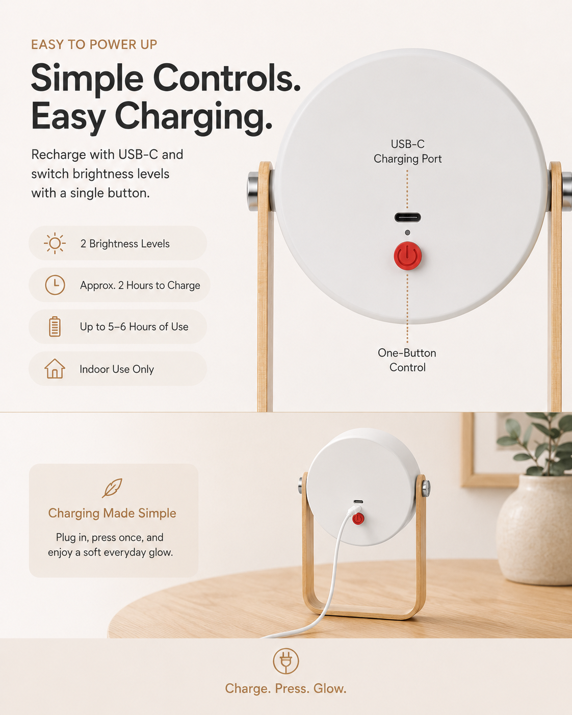 4-in-1 Rechargeable Lamp | Desk Light & Lantern