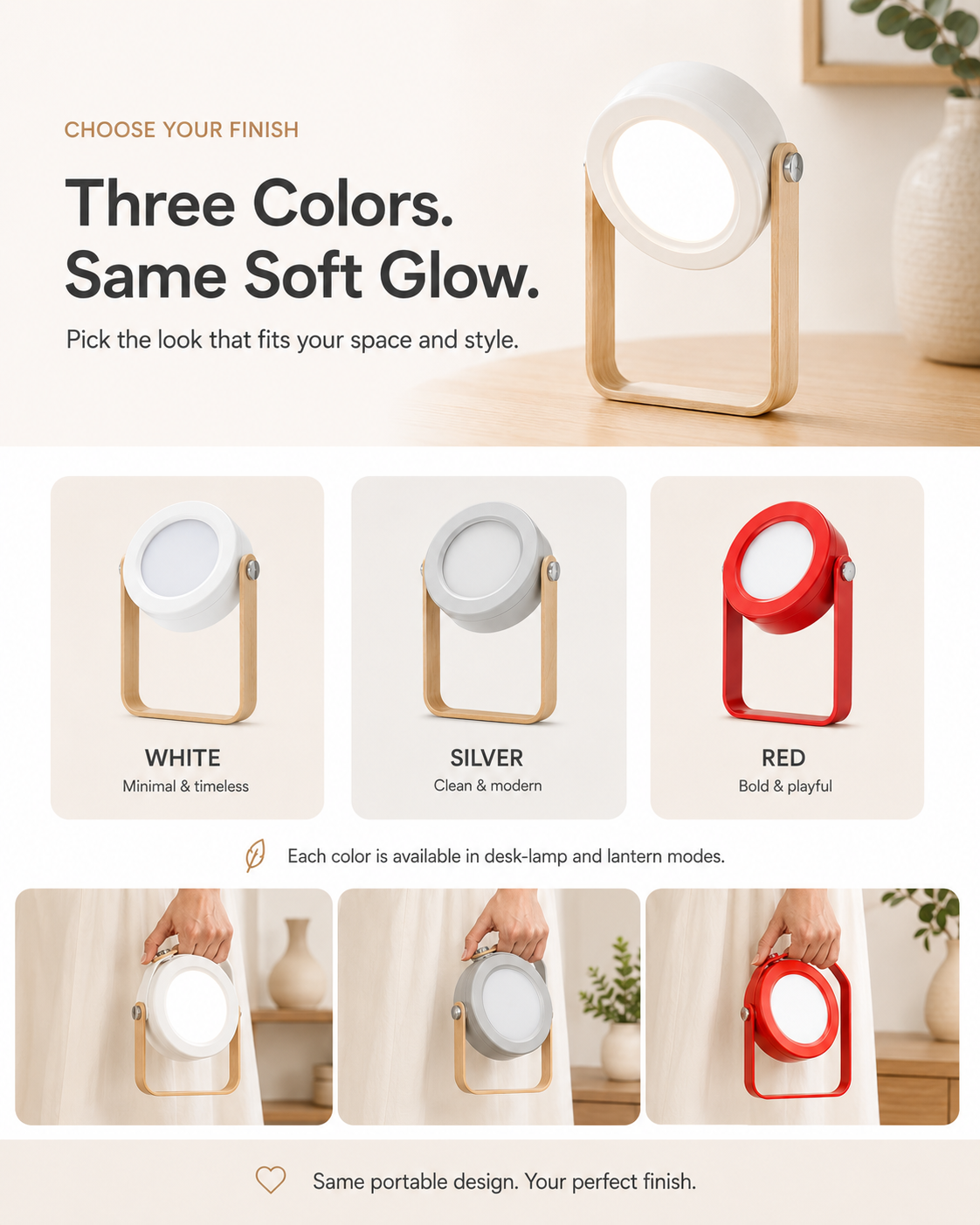4-in-1 Rechargeable Lamp | Desk Light & Lantern