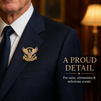 USA 250th Anniversary Eagle Lapel Pin, Patriotic Collectible Brooch